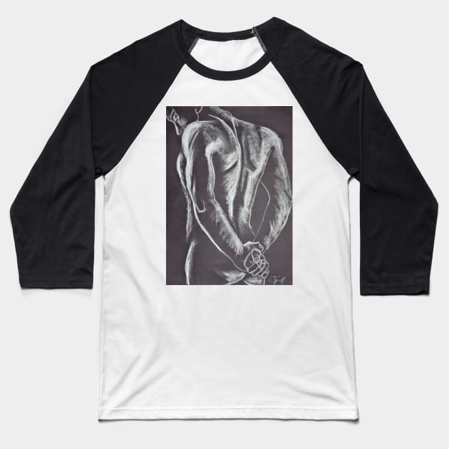 Man Nude Figure 1 Baseball T-Shirt by CarmenT